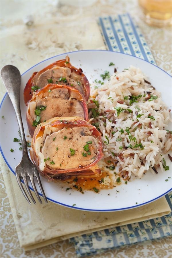 Filet mignon aux pommes en croûte de jambon cru