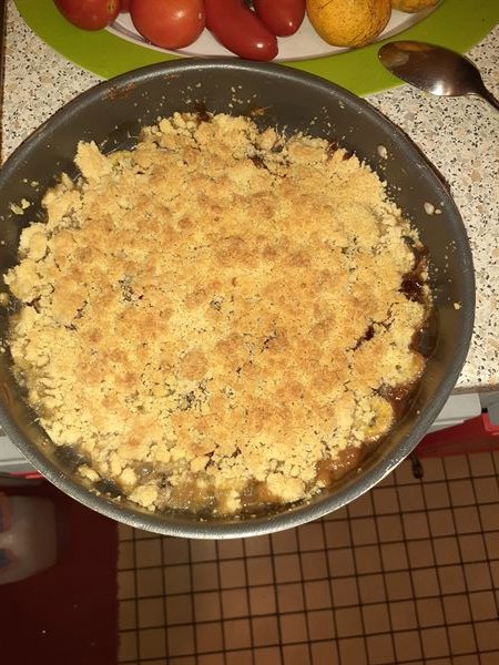 crumble aux bananes et au chocolat