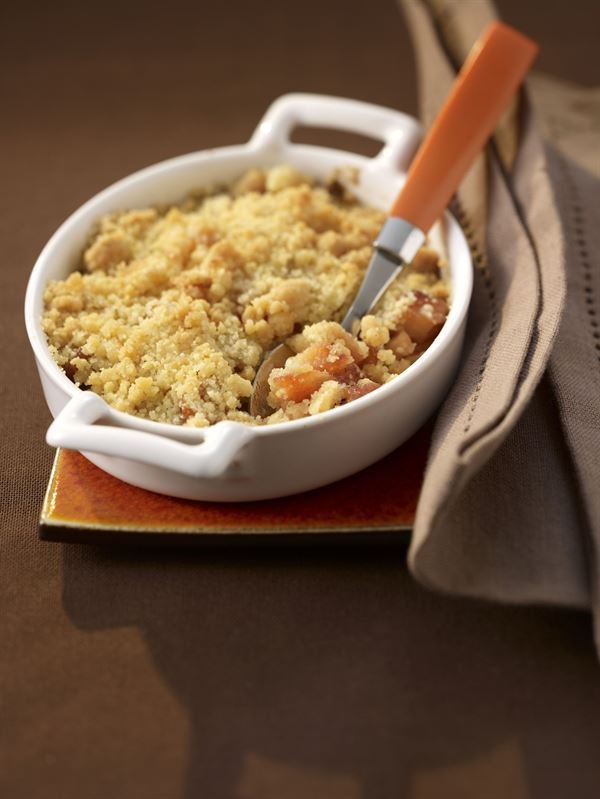 Crumble rhubarbe-abricot