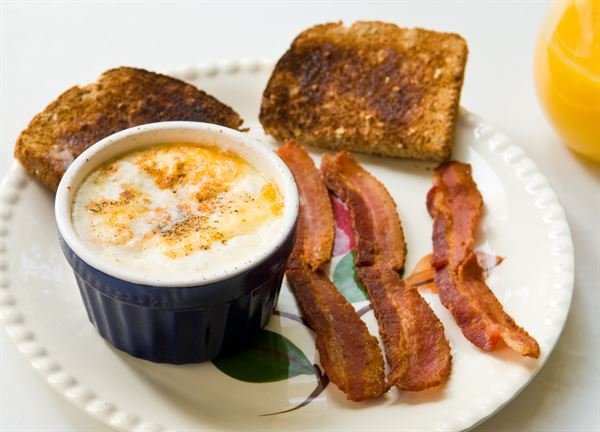 Oeuf cocotte au bacon au Cooking Chef