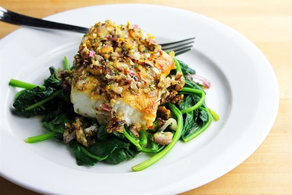 Filet de cabillaud à la florentine au Monsieur Cuisine