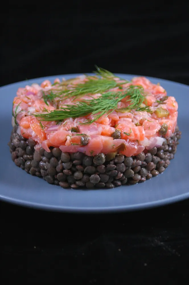Tartare de saumon et sa salade de lentilles (17ème rencontre)