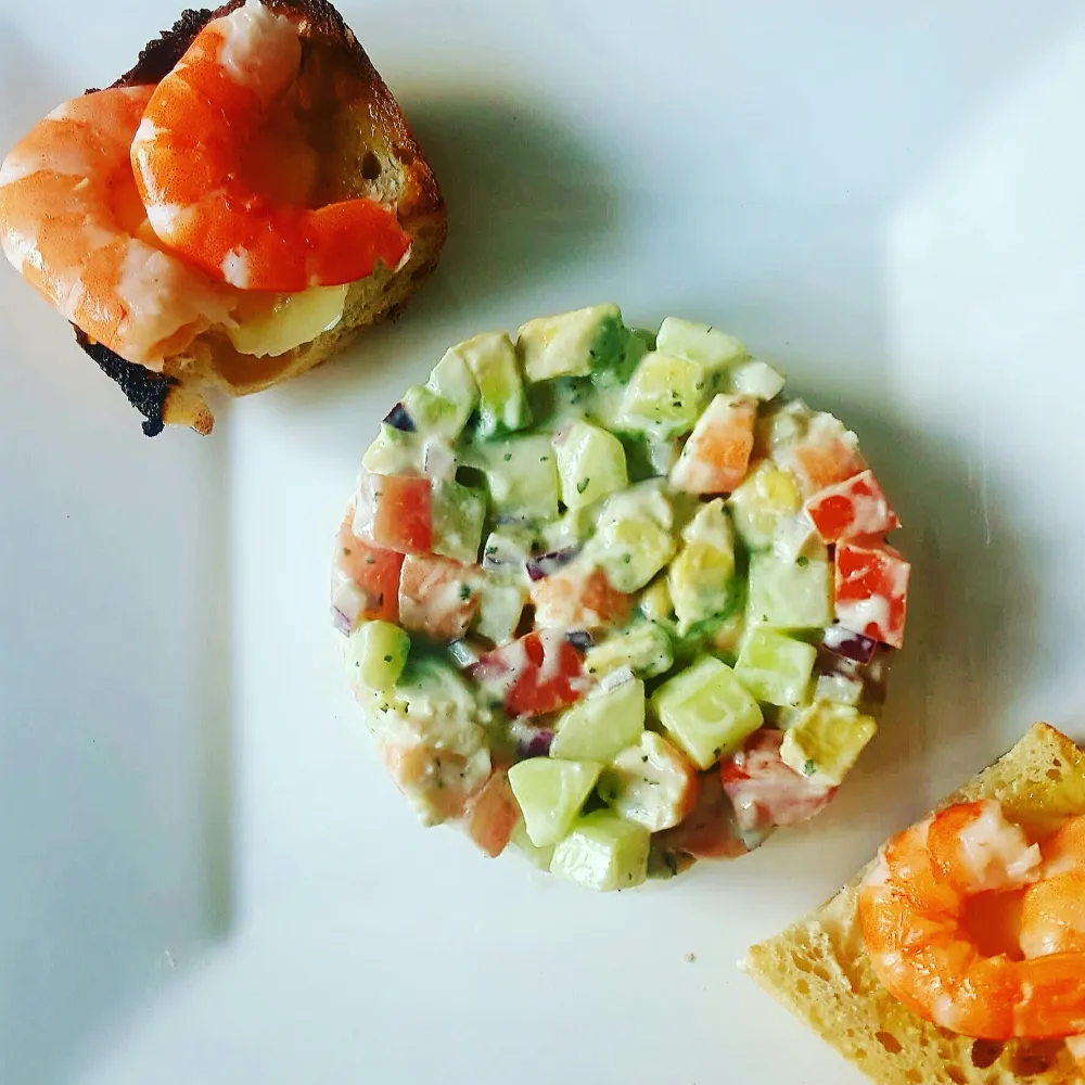 Tartare avocat crevettes