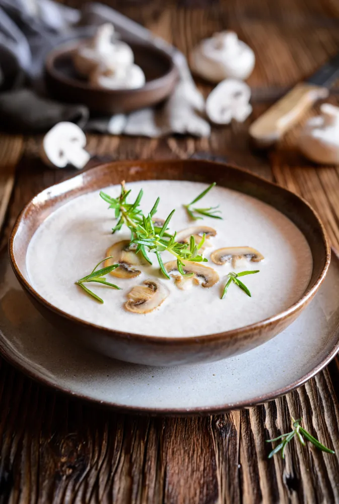 Velouté de champignons au micro ondes