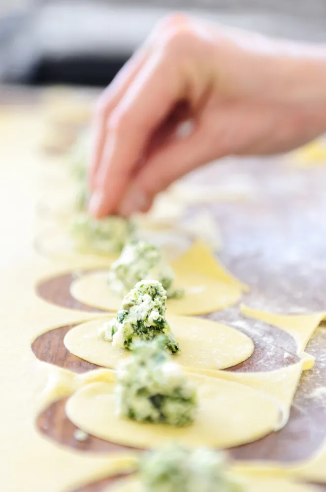 Raviolis maison aux épinards