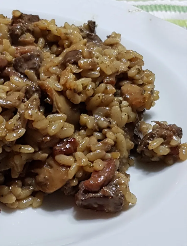 Risotto à poêler aux foies de volaille