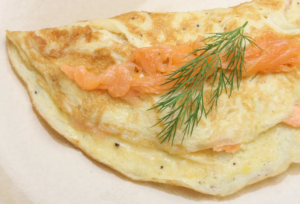 Omelette au saumon