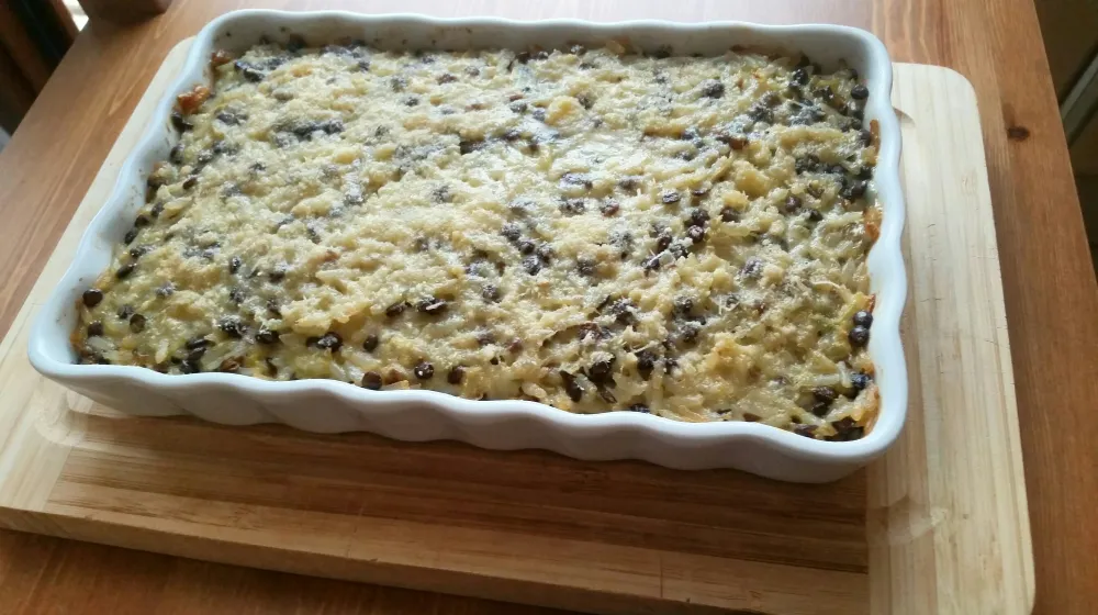 Riz gratiné aux lentilles