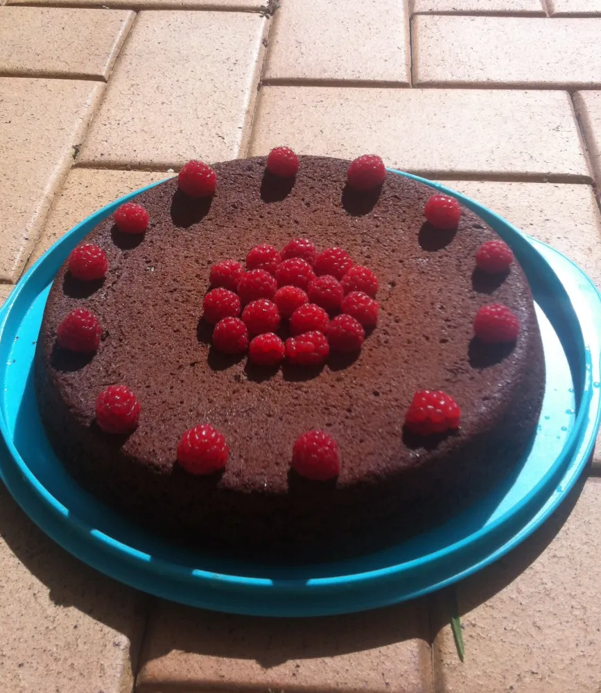 Gâteau chocolat amande framboise