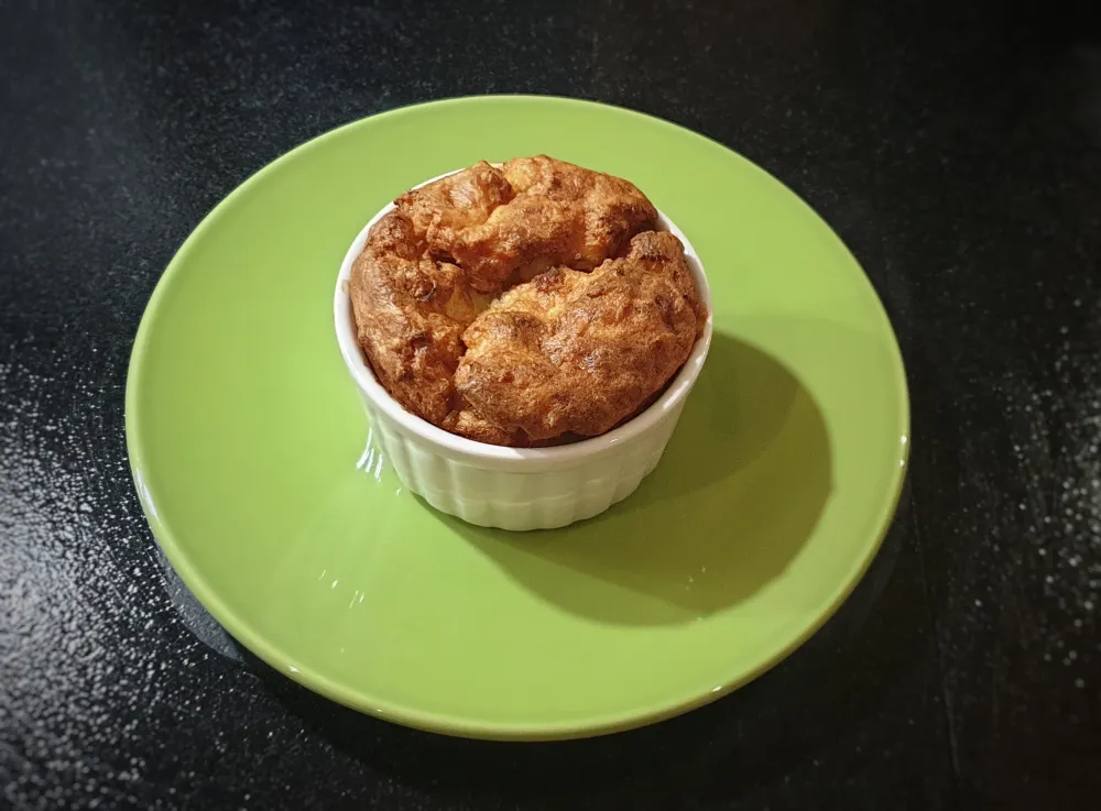 Soufflé au riz et aux lardons