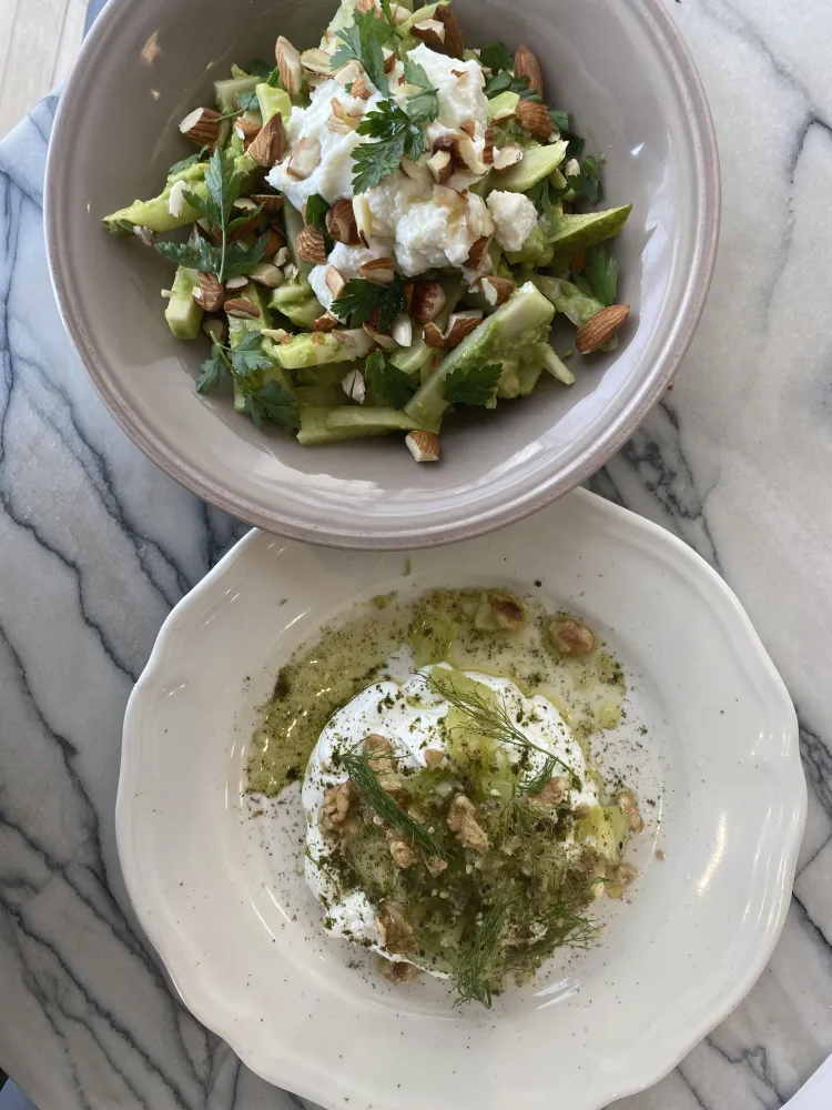 Salade très fraîche et snow (labneh) de Julien Sebbag