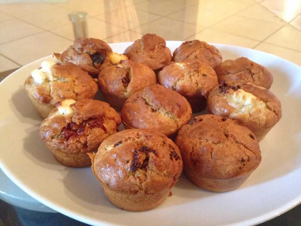 Muffins chèvre-tomates séchées et lardons