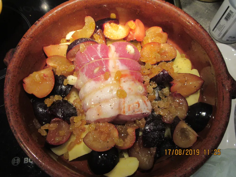 Rôti de porc aux prunes et miel