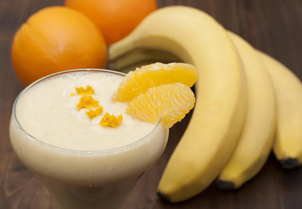 milk-shake banane/oranges (sans produits laitiers)