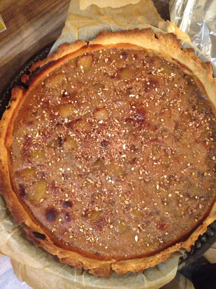 Tarte aux poires à la crème de marrons