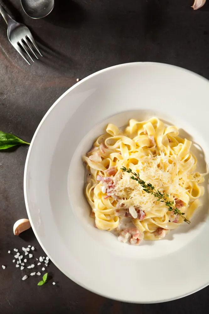 Pâtes carbonara à la dijonnaise