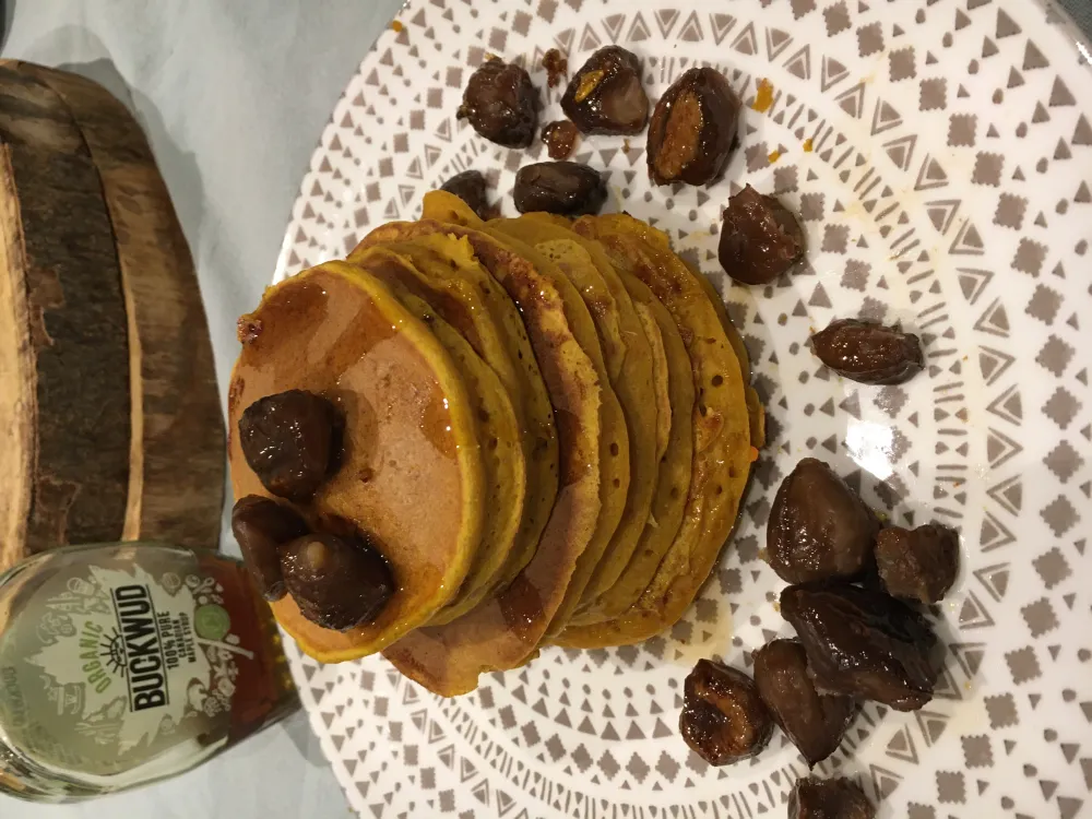 Pancakes au potimarron et châtaignes