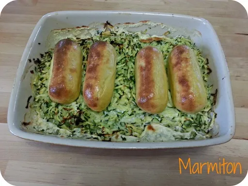 Quenelles sur lit de courgettes