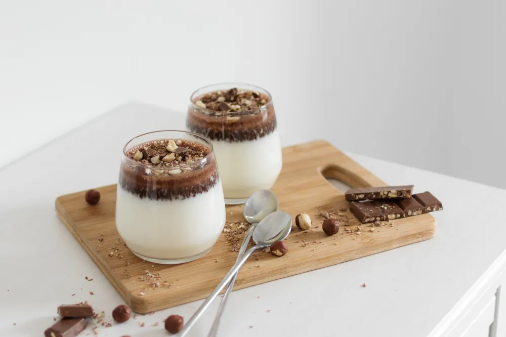 Panna cotta duo de chocolats au Companion