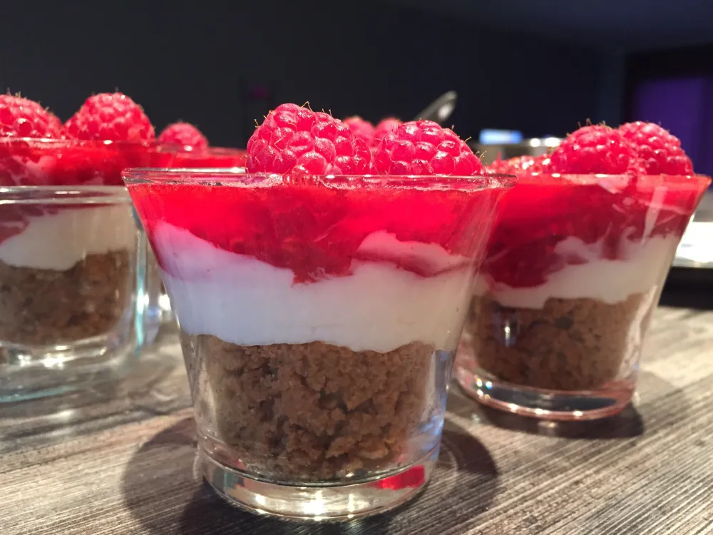 Verrine de mascarpone framboises et spéculos