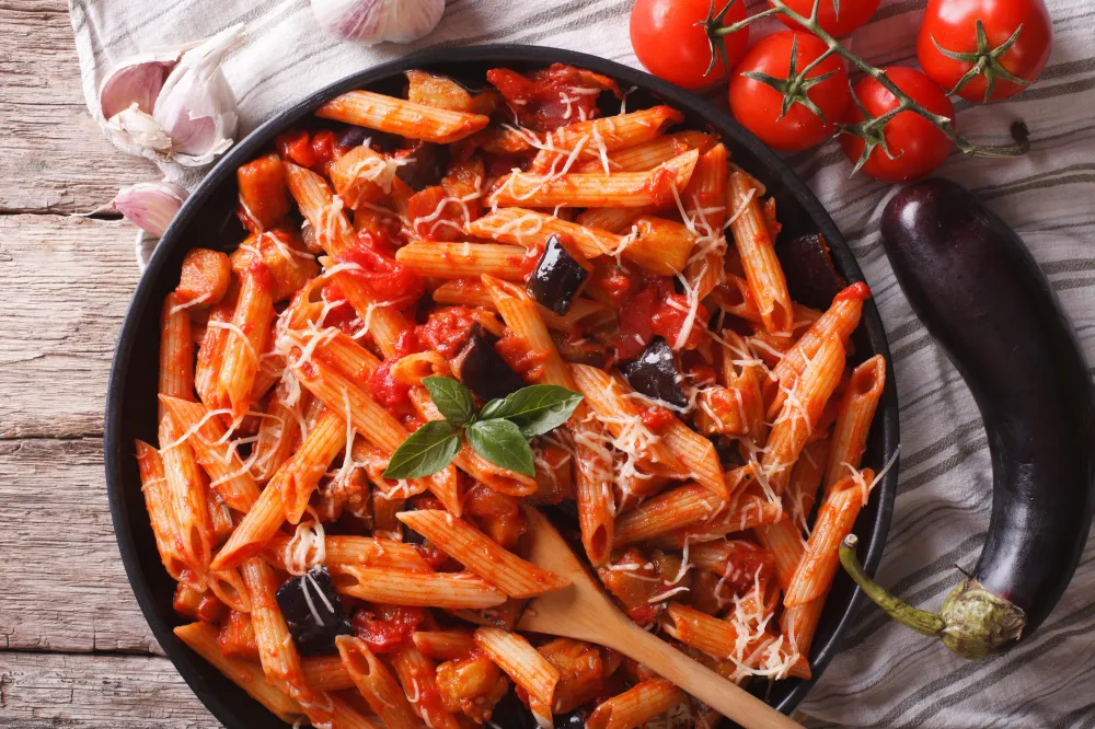 Penne con le melanzane alla parmigiana