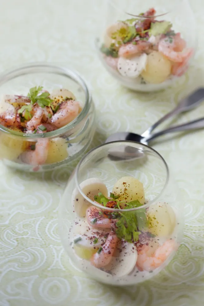 Melon aux crevettes