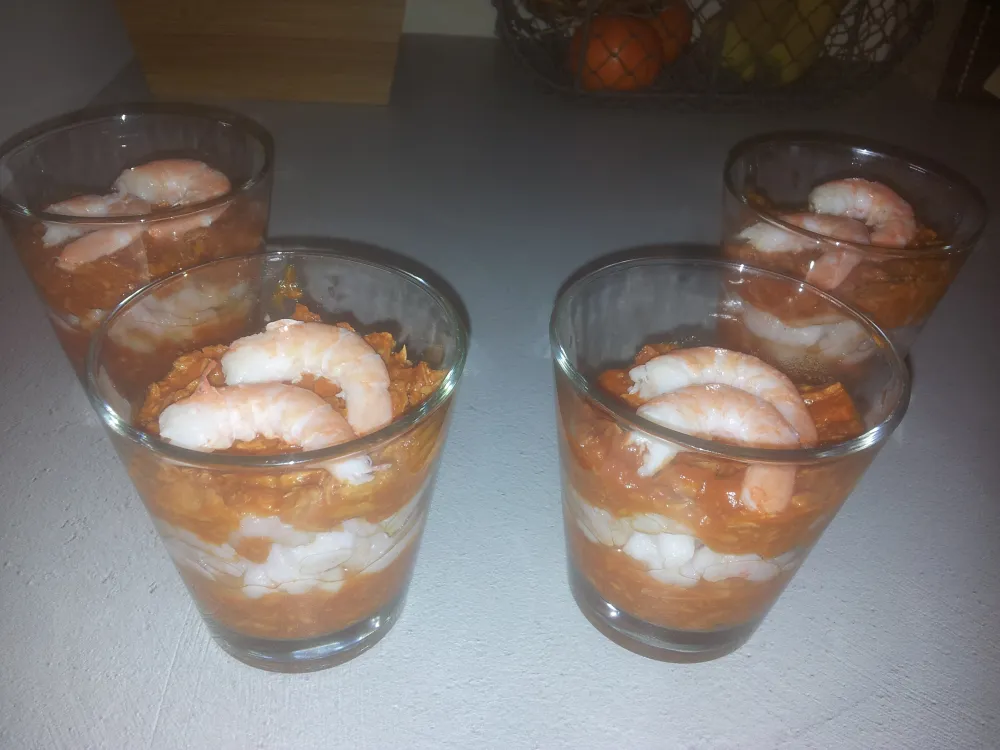 Verrine thon et crevettes facile