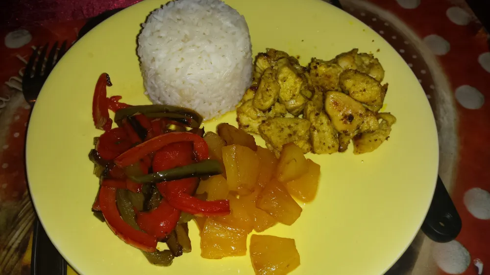 Poulet ananas miel curry