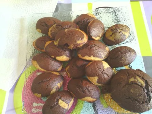 Madeleines marbrées aux pépites de chocolat