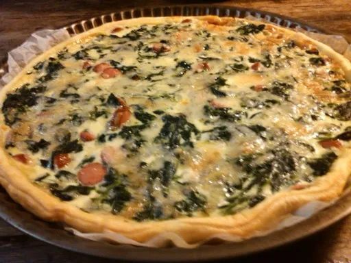 Quiche aux épinards et saucisses