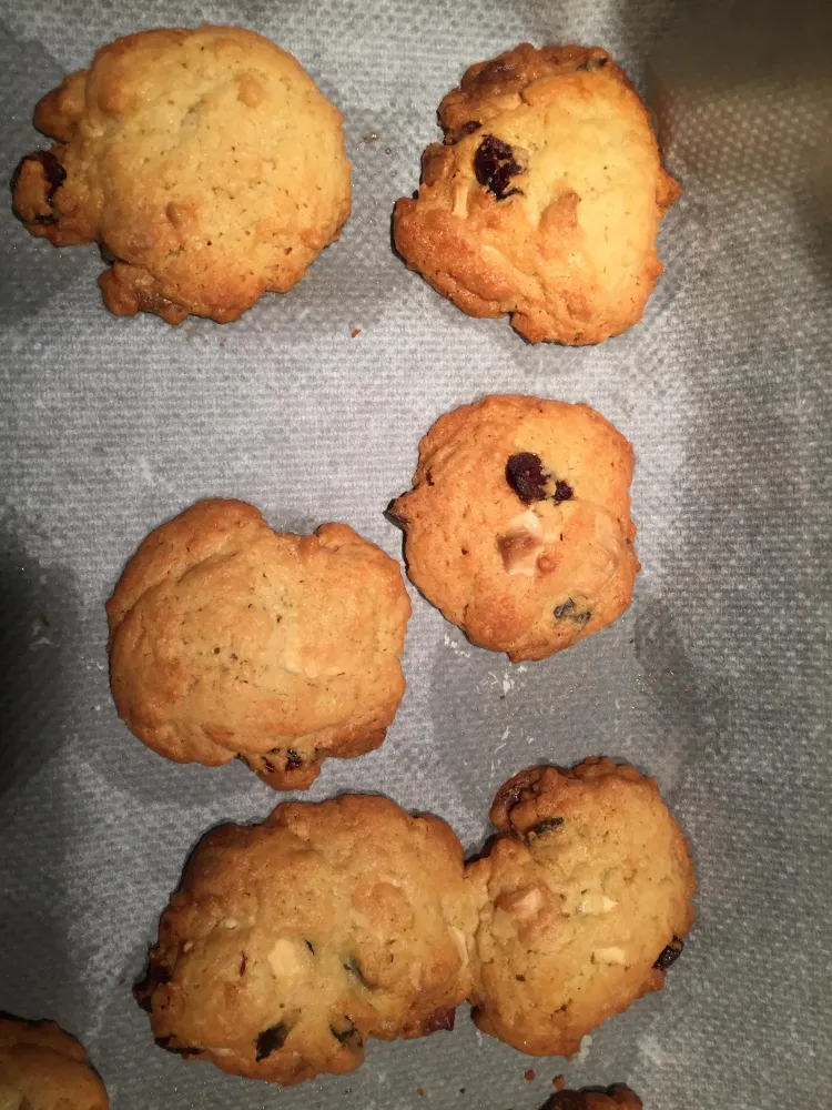 Cookies au chocolat blanc, cranberries et graines de courges