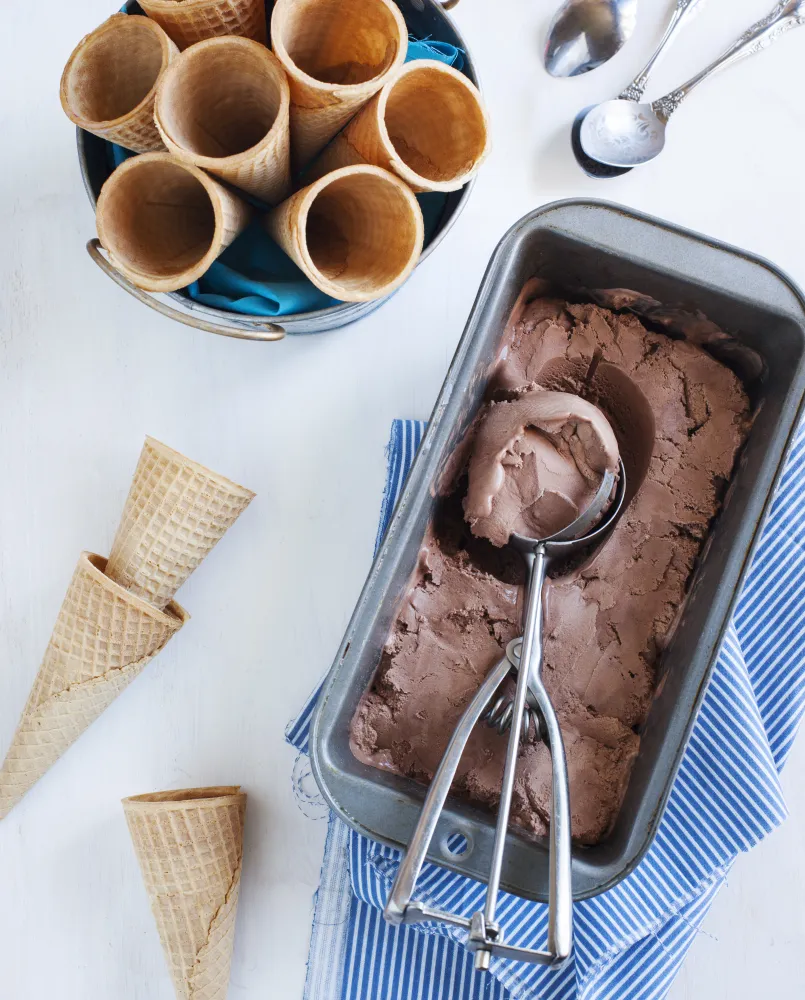 Glace au chocolat de la famille Quentin