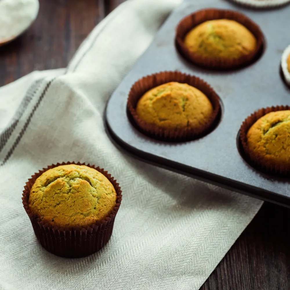 Muffins aux nashis et thé matcha