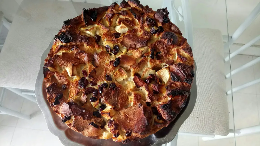 Pudding aux pommes et aux cranberries