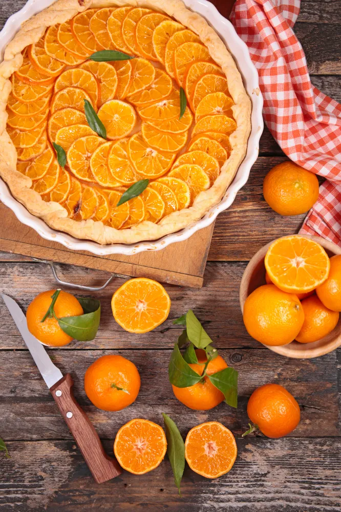 Tarte à lorange et à la crème pâtissière