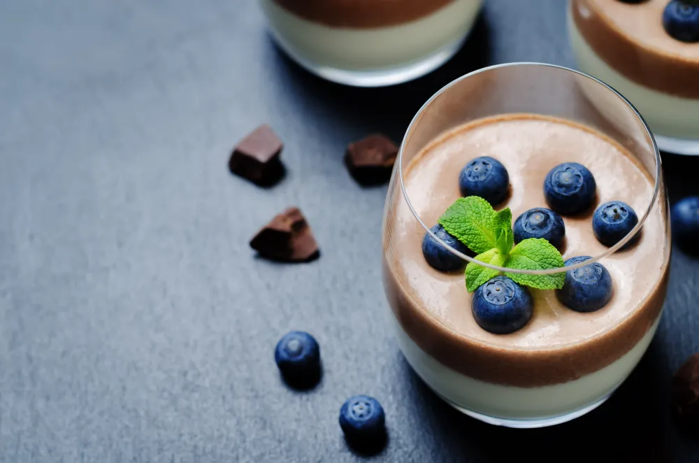 Panna cotta duo de chocolats au Cooking Chef