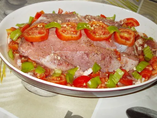 Rôti de veau en rouge et vert