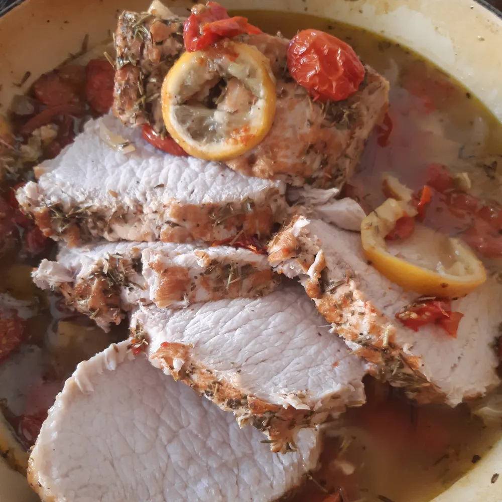 Rôti de porc à lail et au citron