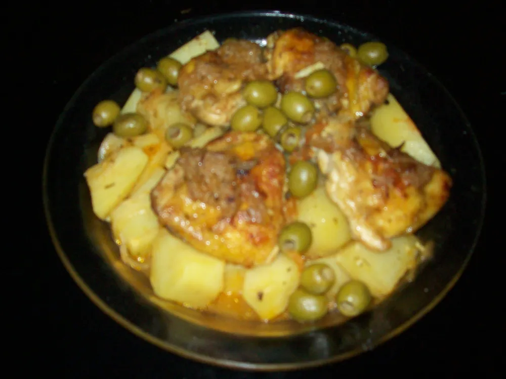 Tajine marocain poulet, olives & poivron Recette