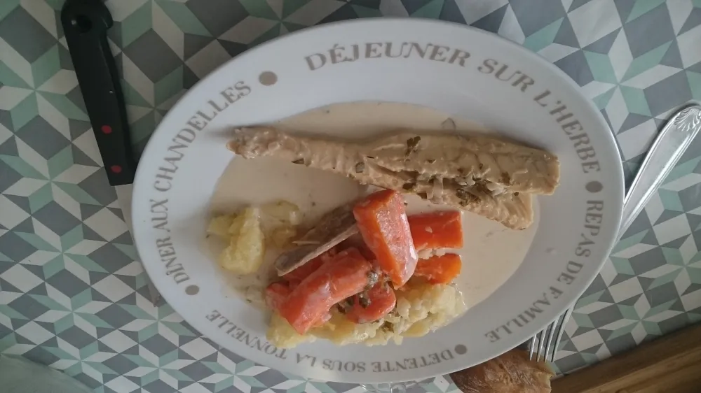 Brochet à la sauce au vin blanc et aux champignons