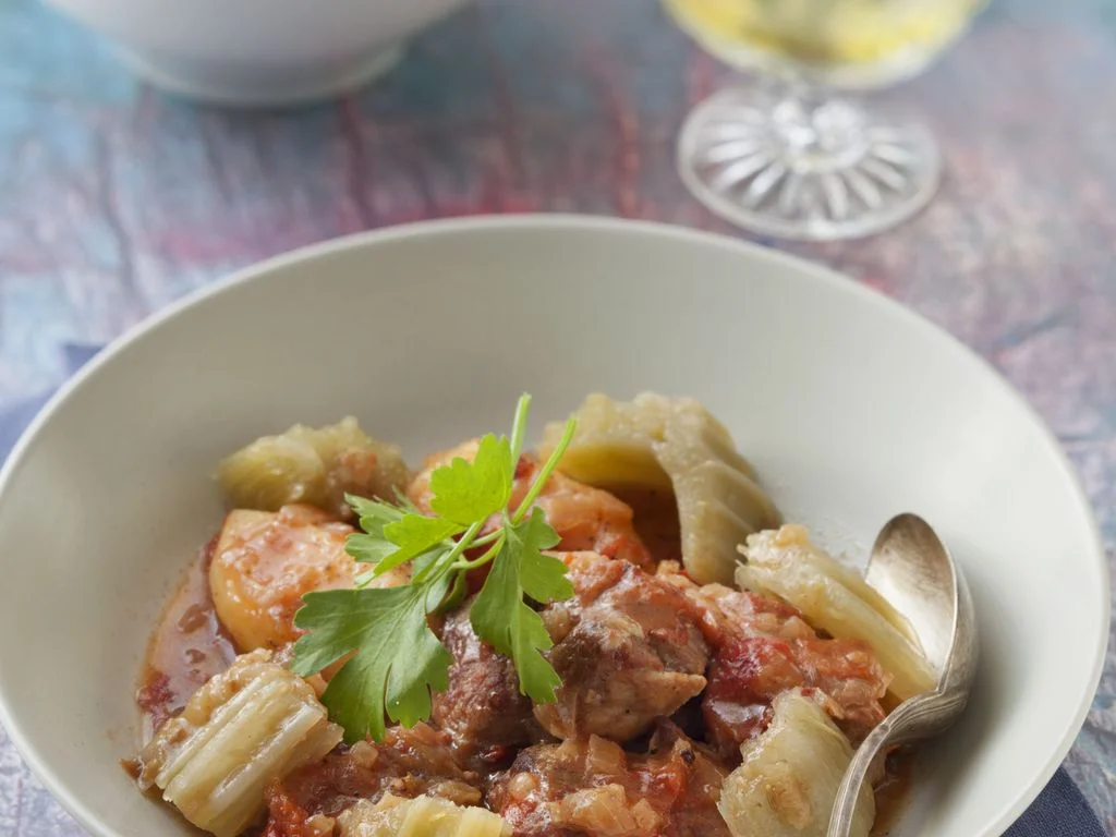 Douez battata aux cardons (ragoût d'agneau marocain)